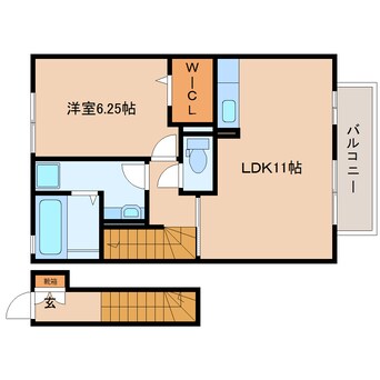 間取図 東海道本線/静岡駅 バス28分大谷中下車:停歩4分 2階 築10年