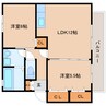 東海道本線/静岡駅 バス:18分:停歩5分 1階 築20年 2LDKの間取り