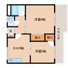 東海道本線/静岡駅 バス:15分:停歩5分 1階 築46年 2DKの間取り