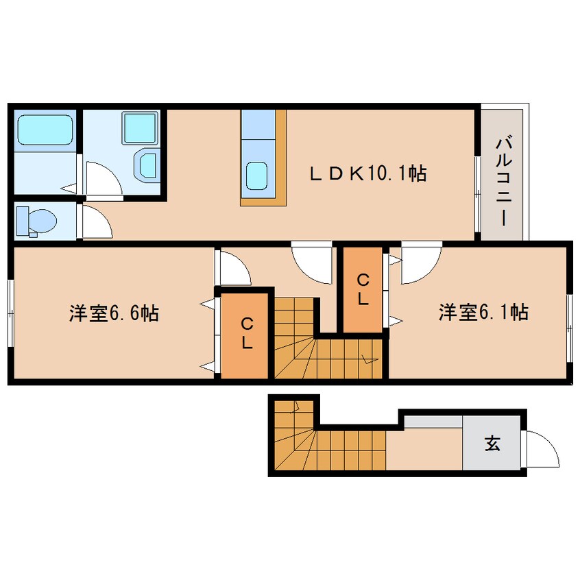 間取図 東海道本線/西焼津駅 徒歩20分 2階 築15年