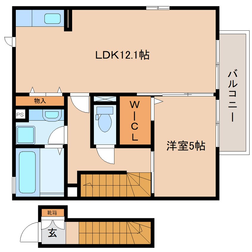 間取図 東海道本線/静岡駅 バス13分下島北下車:停歩7分 2階 築12年