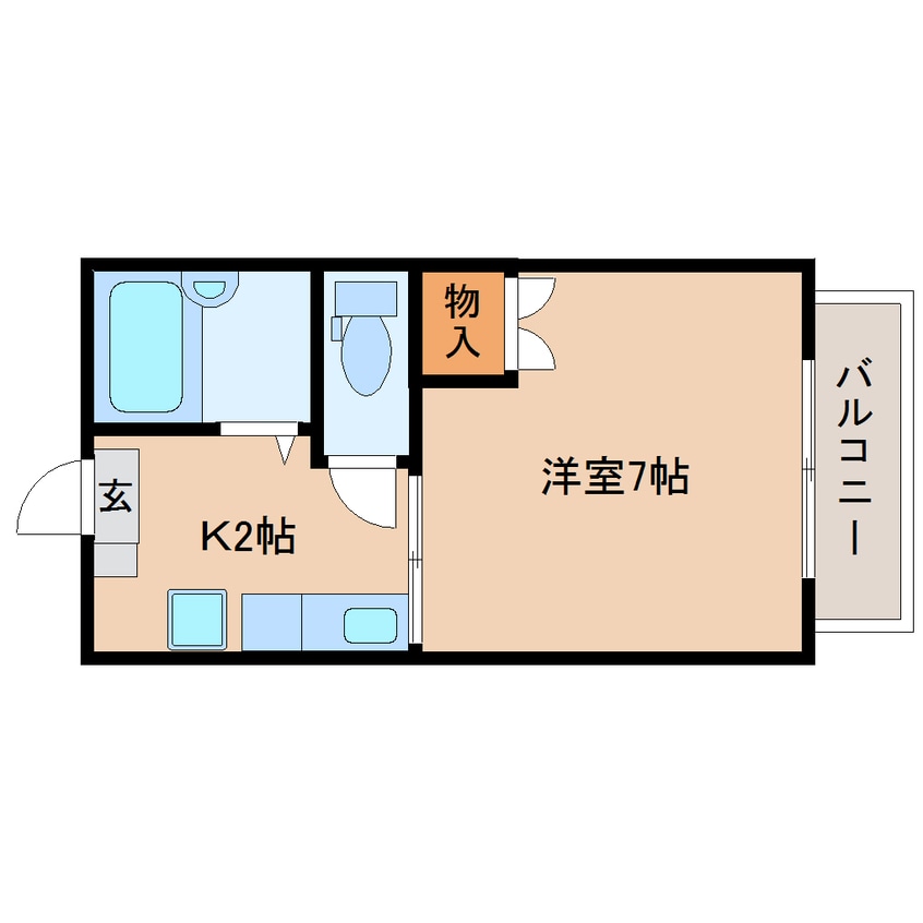 間取図 東海道本線/静岡駅 バス26分宮川下車:停歩1分 2階 築28年