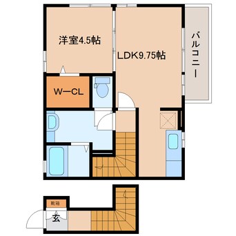 間取図 東海道本線/静岡駅 バス28分大谷小学校前下車:停歩6分 2階 築10年