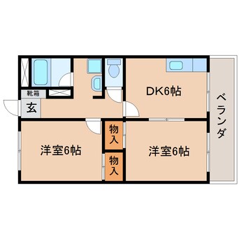 間取図 東海道本線/藤枝駅 徒歩10分 2階 築26年