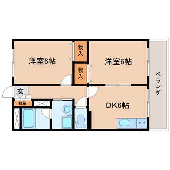 間取図 東海道本線/藤枝駅 徒歩10分 2階 築24年