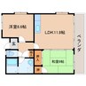 東海道本線/静岡駅 バス:17分:停歩2分 2階 築25年 2LDKの間取り