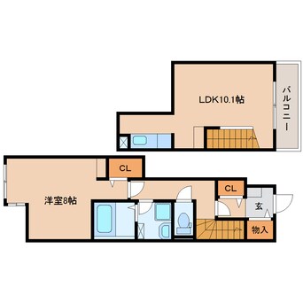 間取図 東海道本線/焼津駅 バス8分縦小路柳屋本店前下車:停歩3分 1-2階 築9年