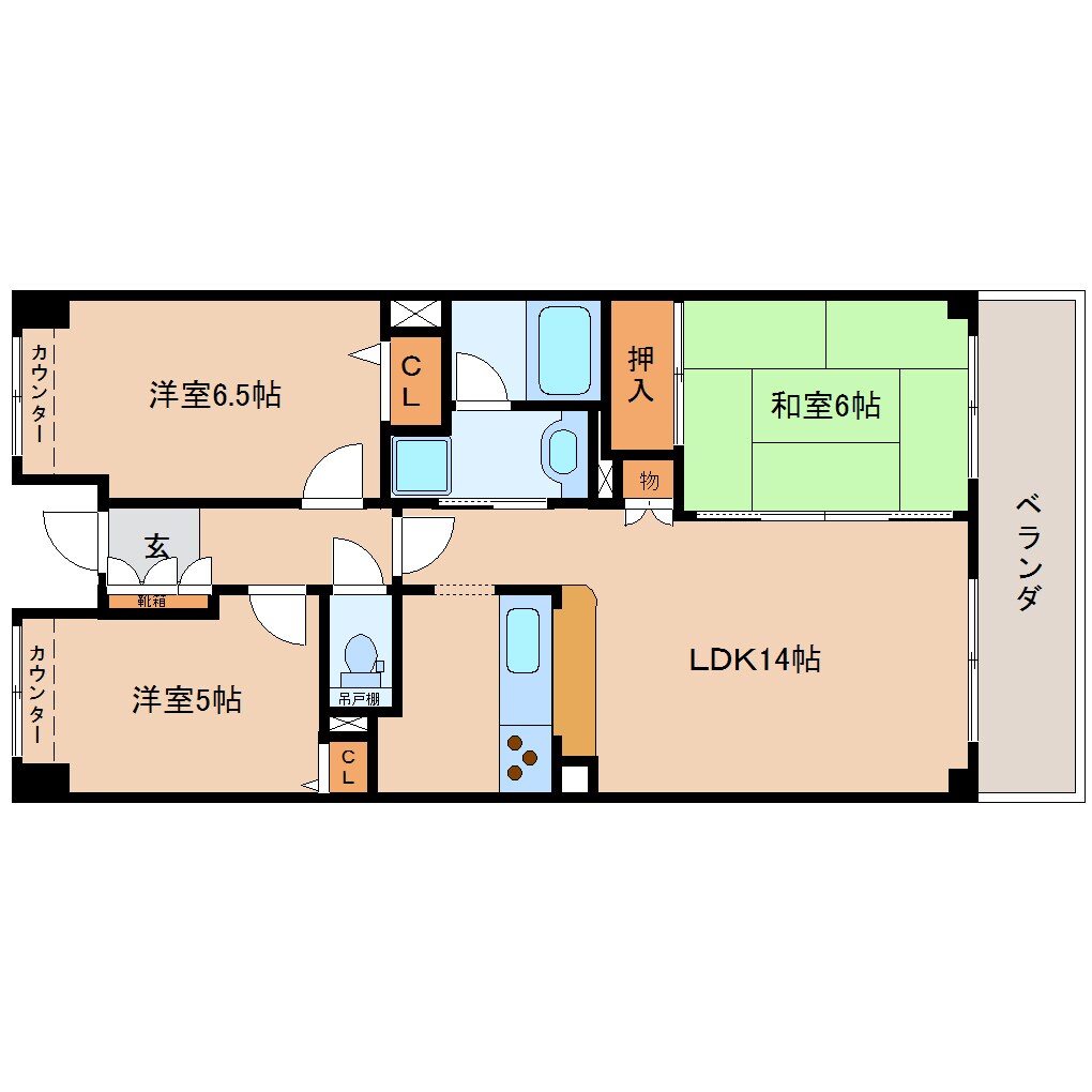 間取り図 東海道本線/静岡駅 徒歩15分 2階 築26年