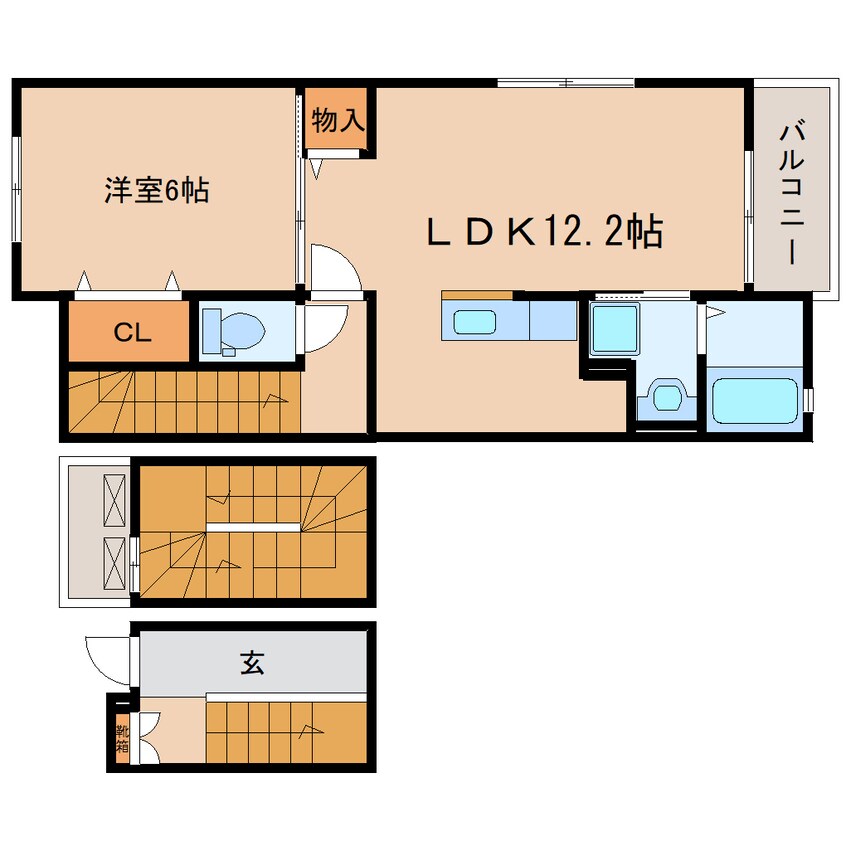 間取図 東海道本線/西焼津駅 徒歩25分 3階 築10年