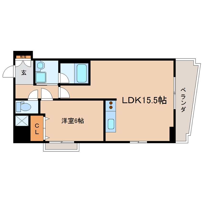 間取図 東海道本線/静岡駅 徒歩5分 5階 築9年