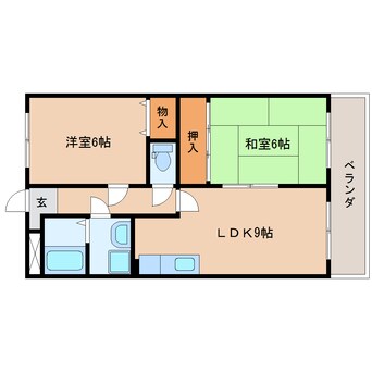 間取図 東海道本線/静岡駅 バス9分小黒二丁目東下車:停歩2分 5階 築36年