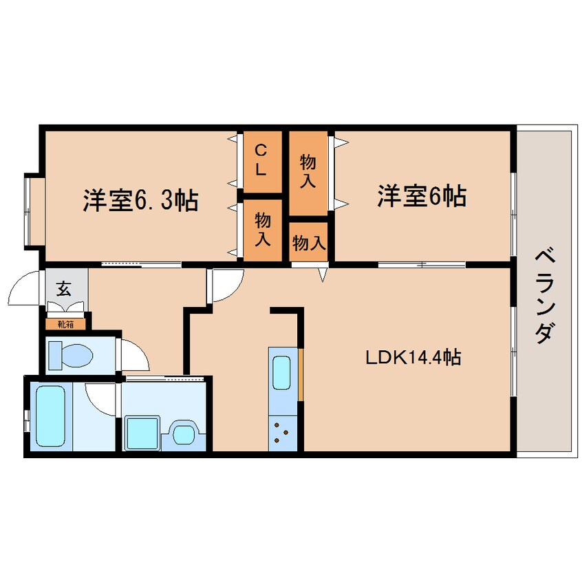 間取図 東海道本線/東静岡駅 徒歩11分 1階 築20年