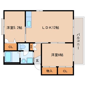 間取図 東海道本線/静岡駅 バス22分宮竹一丁目下車:停歩11分 2階 築25年