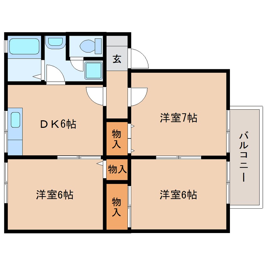 間取図 東海道本線/焼津駅 徒歩26分 2階 築29年