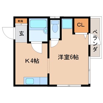 間取図 東海道本線/静岡駅 徒歩9分 4階 築40年