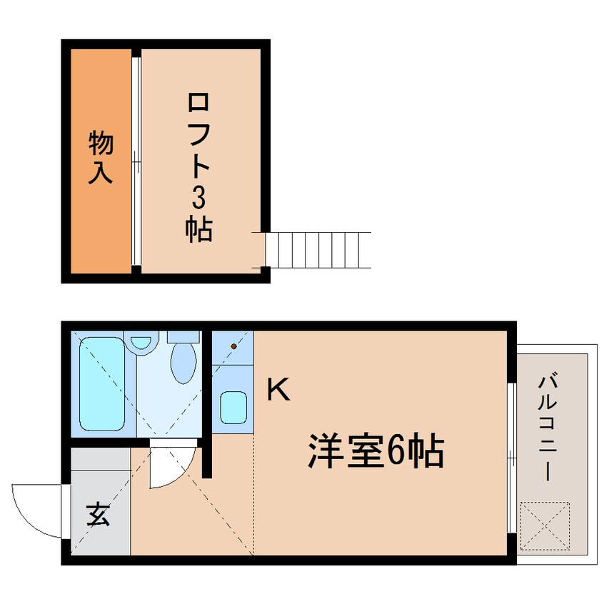 間取図 東海道本線/静岡駅 バス24分片山下車:停歩4分 2階 築37年