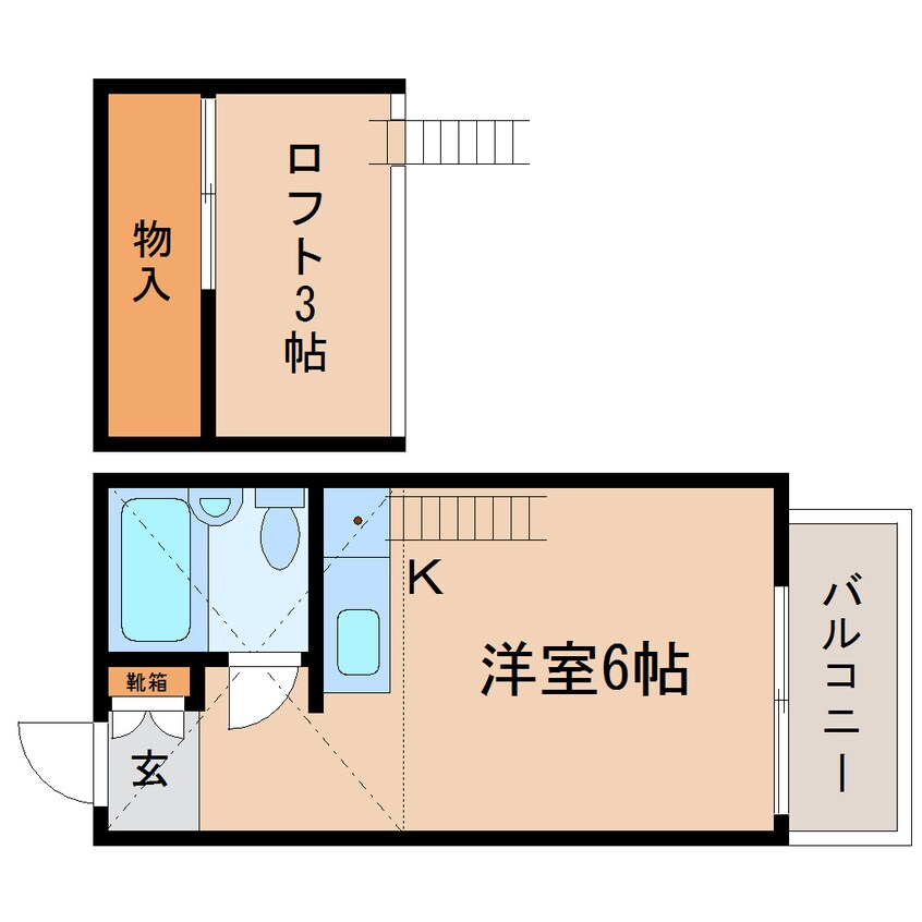 間取図 東海道本線/静岡駅 バス24分片山下車:停歩4分 2階 築37年