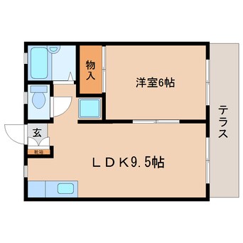 間取図 東海道本線/静岡駅 バス9分石田ＳＢＳ学苑入口下車:停歩2分 1階 築35年
