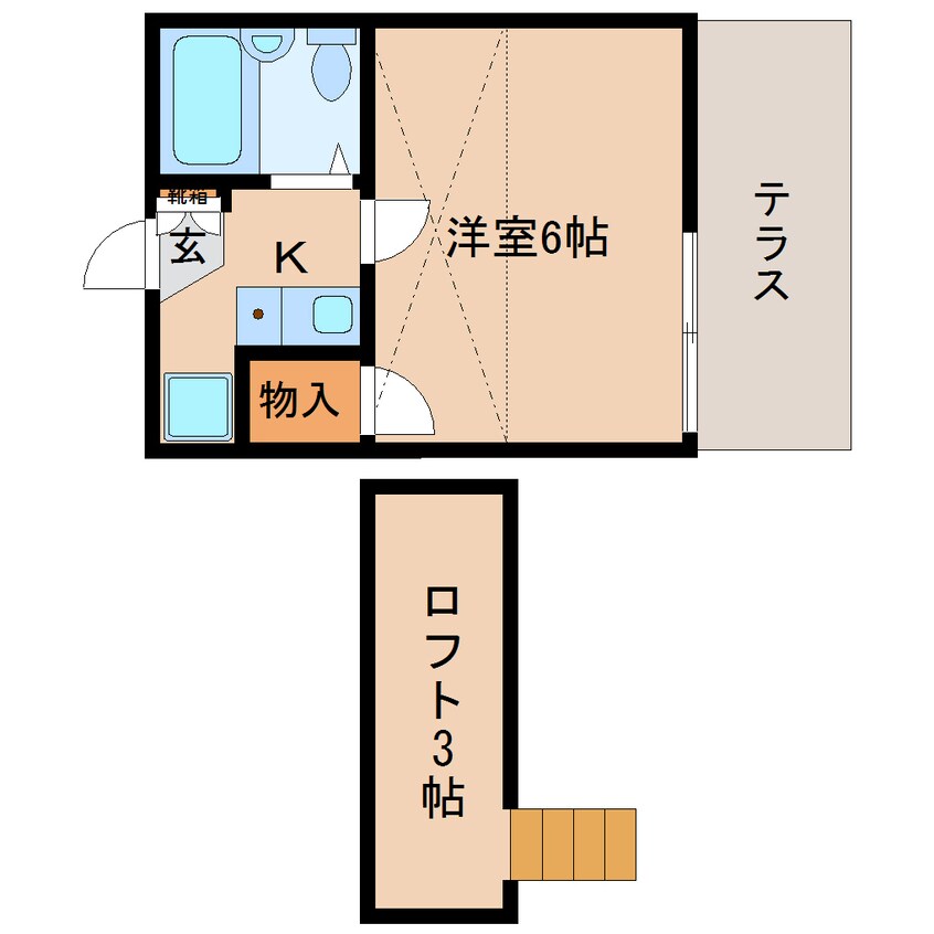 間取図 東海道本線/静岡駅 バス13分登呂遺跡下車:停歩3分 1階 築34年