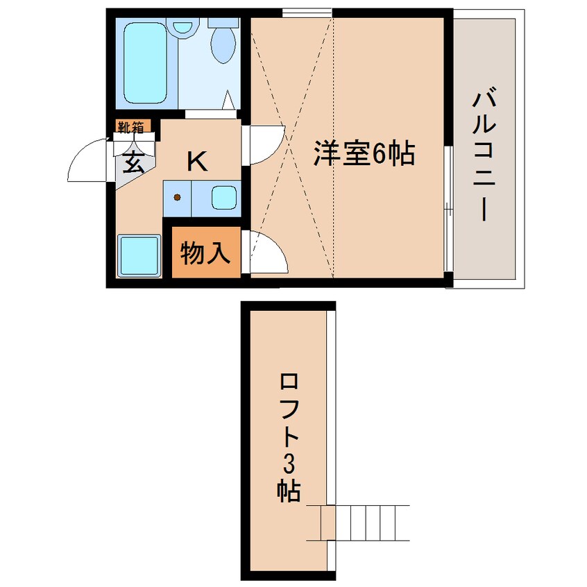 間取図 東海道本線/静岡駅 バス13分登呂遺跡下車:停歩3分 2階 築34年