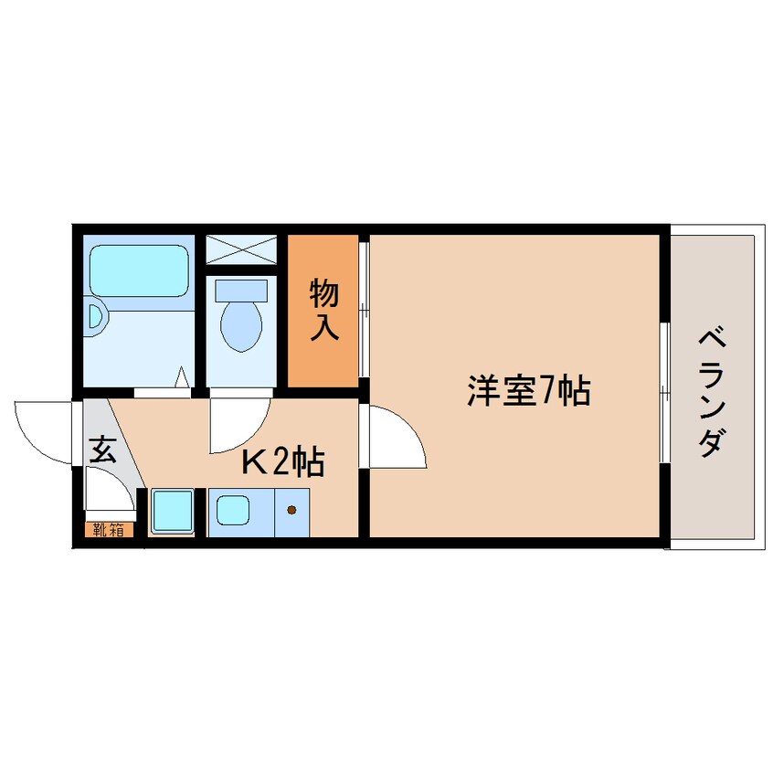 間取図 東海道本線/静岡駅 バス16分浜敷地下車:停歩1分 2階 築24年