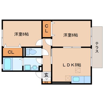 間取図 東海道本線/東静岡駅 徒歩20分 1階 築19年