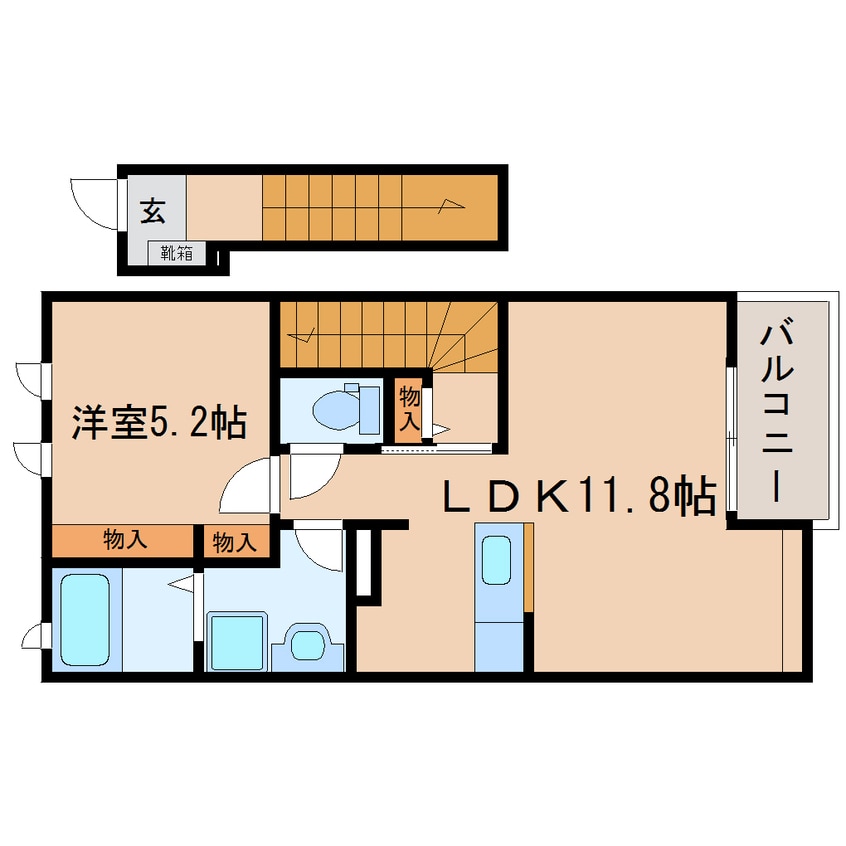 間取図 東海道本線/焼津駅 徒歩12分 2階 築9年