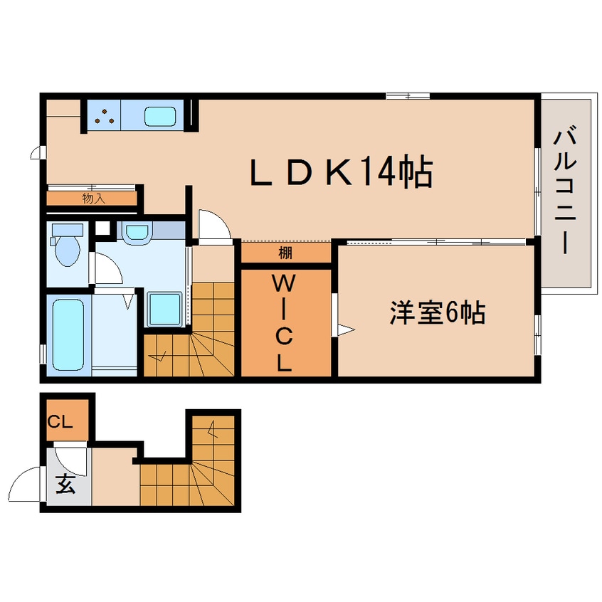 間取図 東海道本線/静岡駅 バス20分小鹿公民館前下車:停歩5分 2階 築9年
