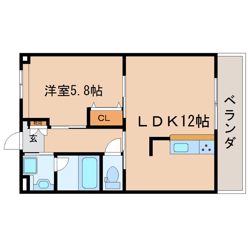 間取図 東海道本線/静岡駅 徒歩19分 1階 築12年