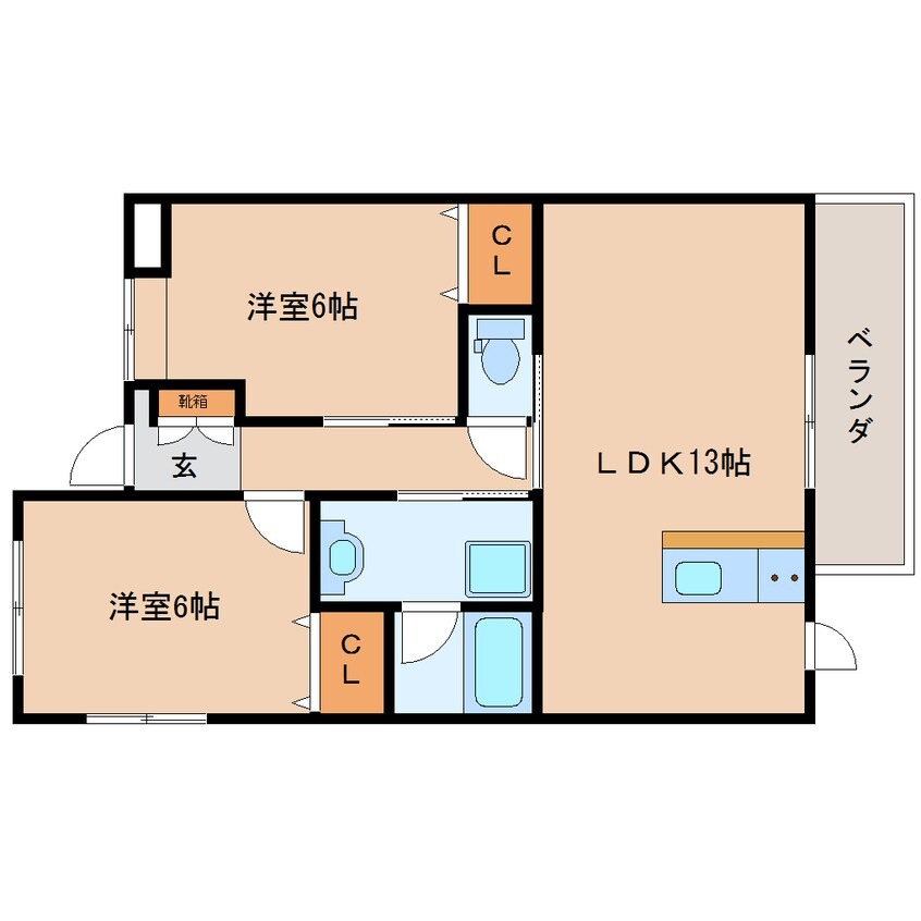 間取図 東海道本線/静岡駅 徒歩19分 4階 築12年