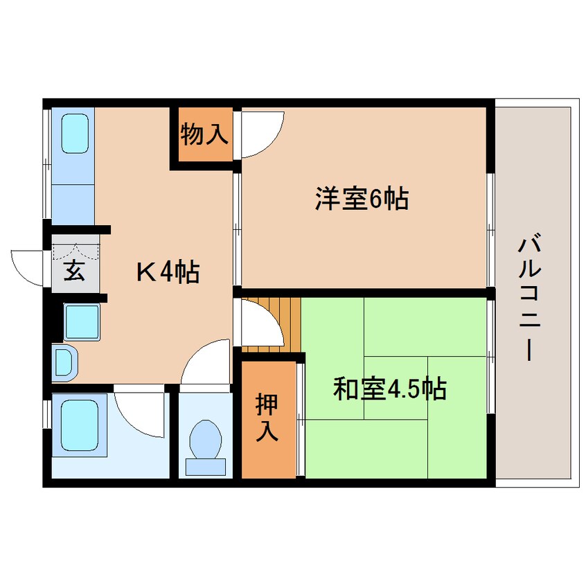 間取図 東海道本線/藤枝駅 バス9分高洲下車:停歩6分 2階 築35年