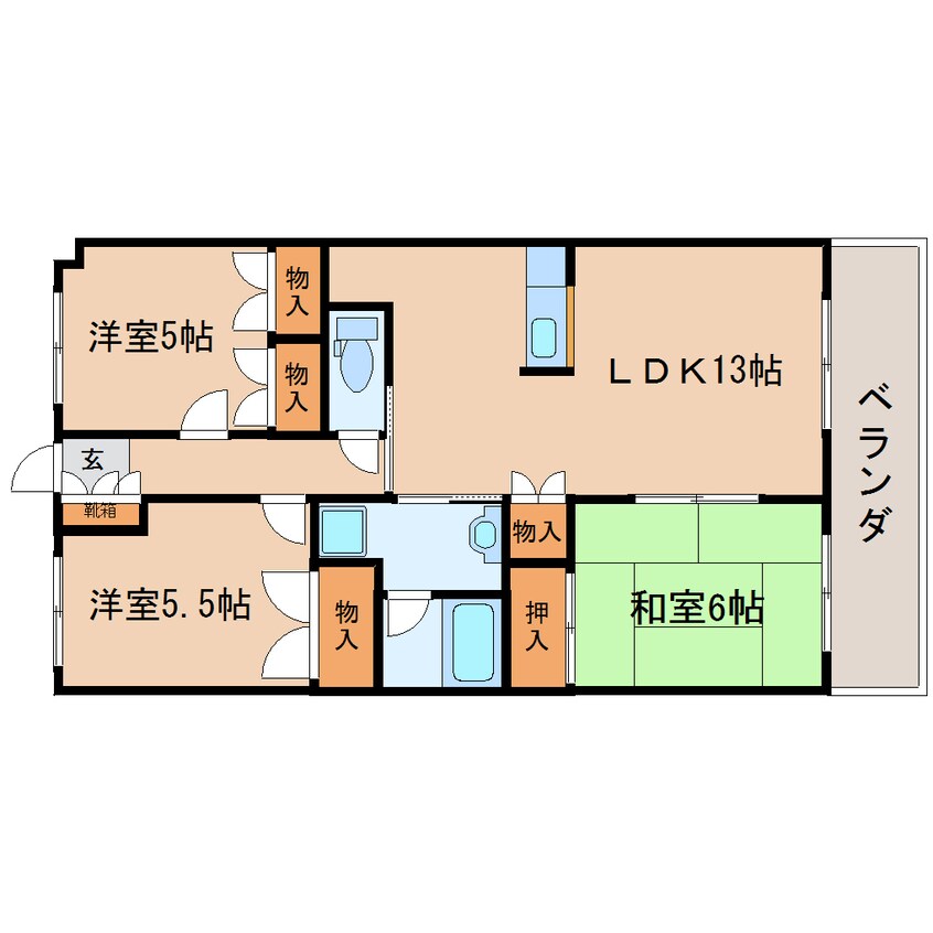 間取図 東海道本線/静岡駅 バス26分南安倍川橋下車:停歩5分 1階 築27年