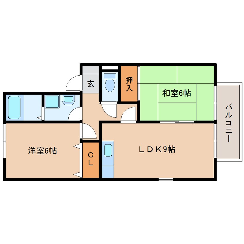 間取図 東海道本線/焼津駅 バス9分小川東下車:停歩6分 2階 築24年