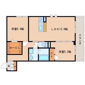 間取図 東海道本線/静岡駅 徒歩18分 3階 築6年