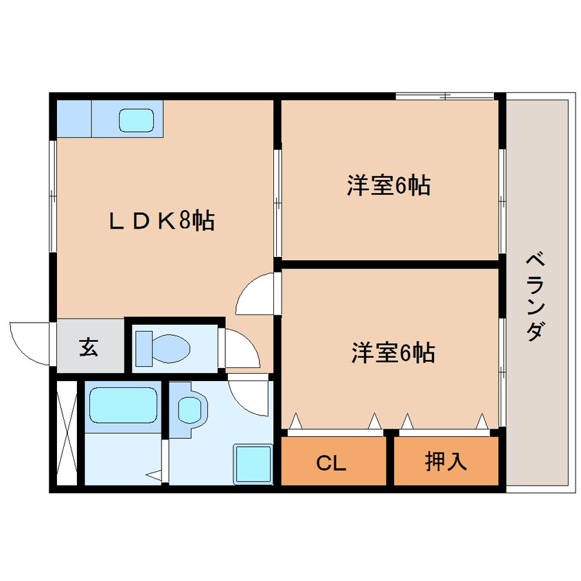 間取図 東海道本線/静岡駅 バス16分中野新田下車:停歩2分 3階 築37年