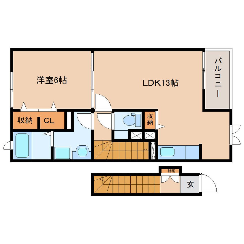 間取図 東海道本線/藤枝駅 バス18分藤岡入口下車:停歩9分 2階 築10年