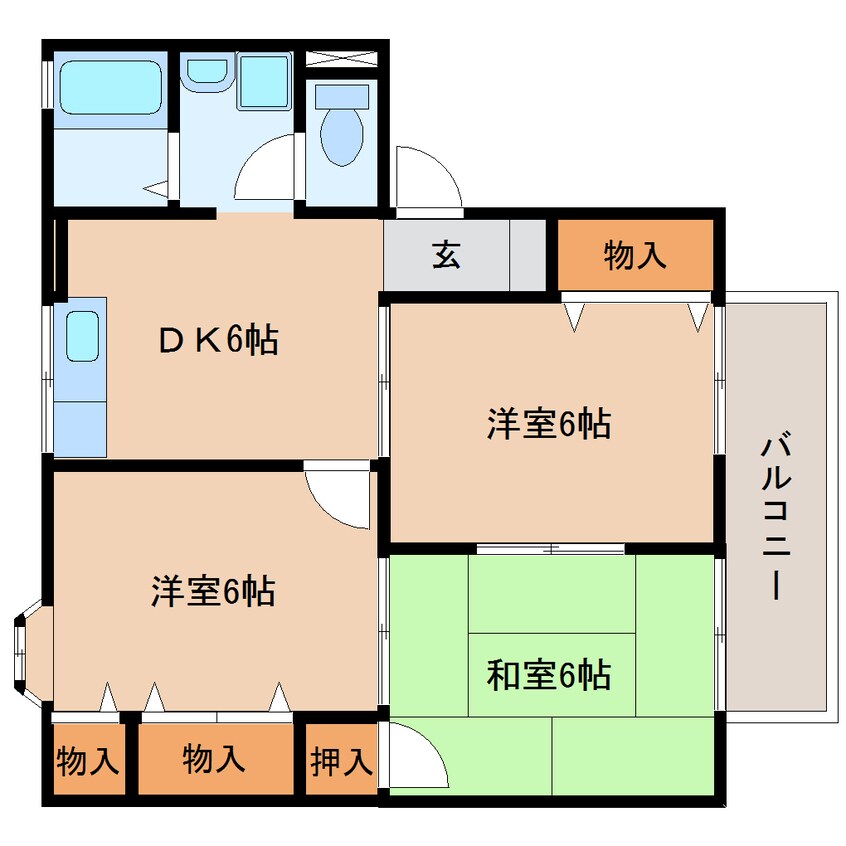 間取図 東海道本線/焼津駅 バス20分青少年の家入口下車:停歩3分 1階 築30年