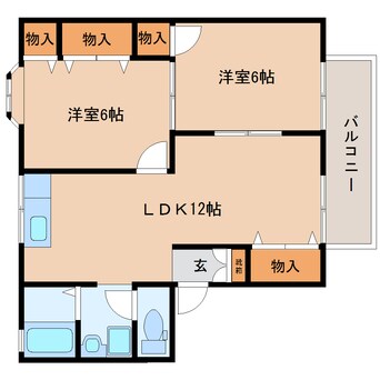 間取図 東海道本線/焼津駅 バス20分青少年の家入口下車:停歩3分 2階 築30年