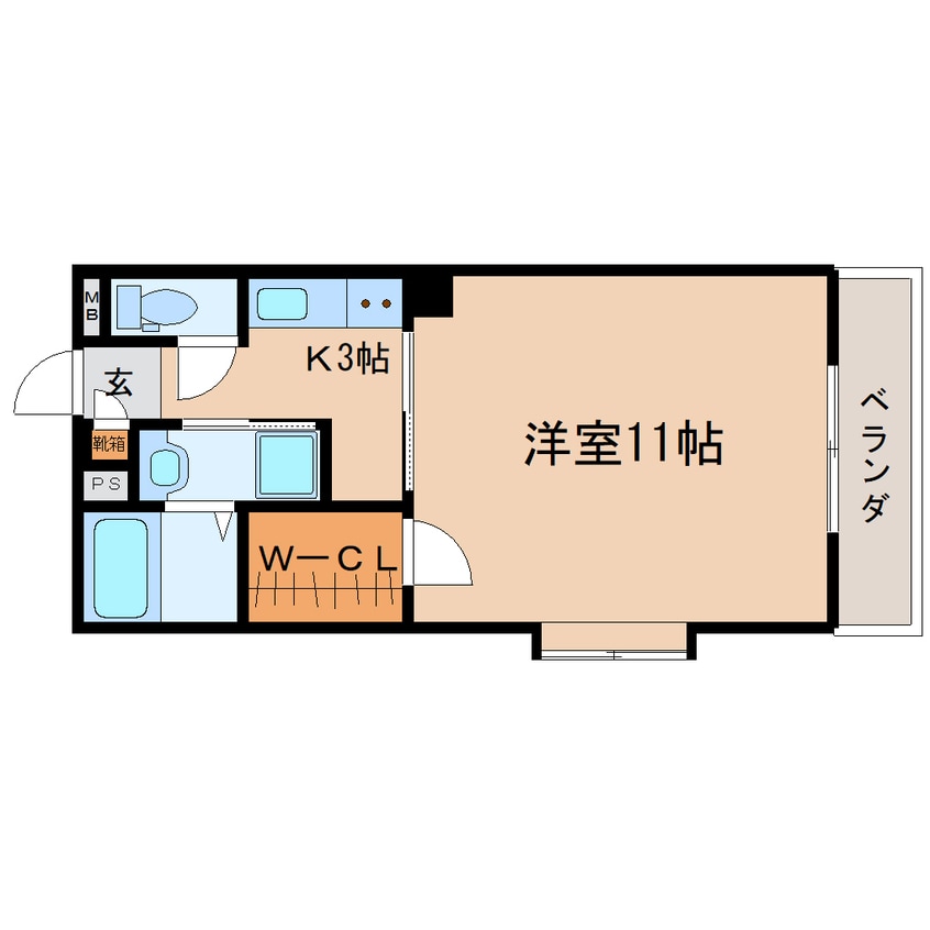 間取図 東海道本線/静岡駅 徒歩12分 1階 築18年