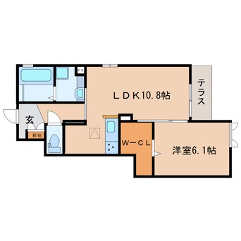 間取図 東海道本線/静岡駅 バス23分大谷下車:停歩4分 1階 築8年