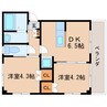東海道本線/静岡駅 バス:22分:停歩6分 3階 築20年 2DKの間取り