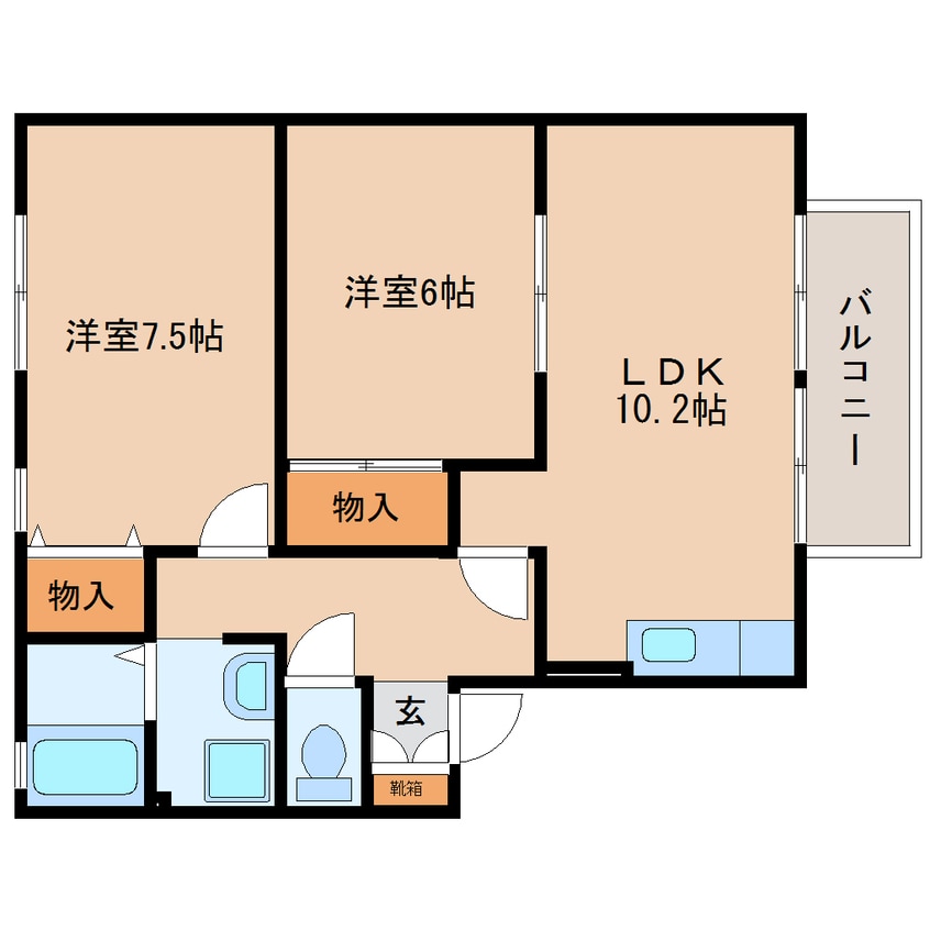 間取図 東海道本線/藤枝駅 徒歩21分 1階 築30年