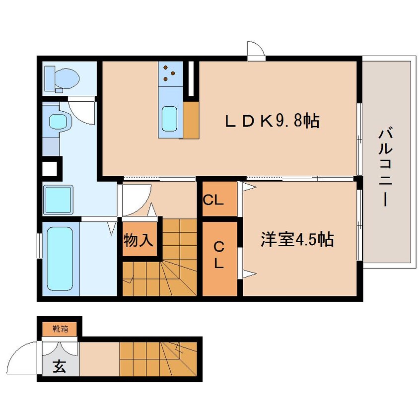 間取図 東海道本線/焼津駅 徒歩14分 2階 築6年