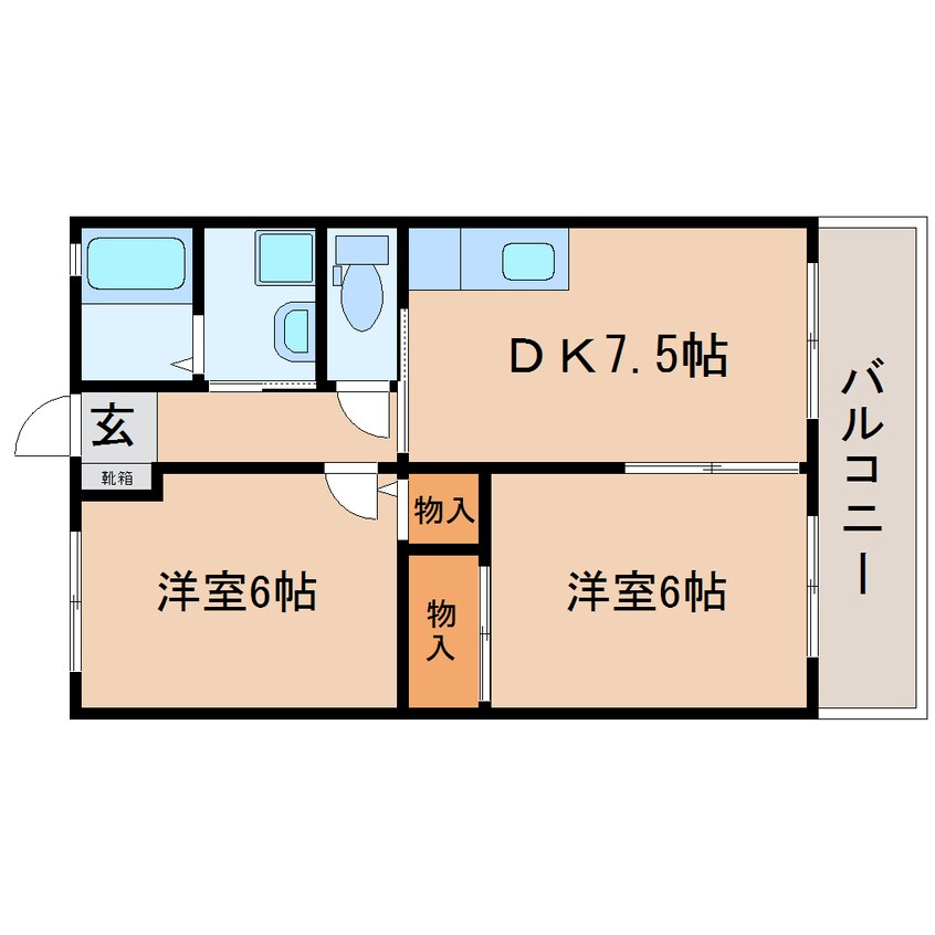 間取図 東海道本線/焼津駅 バス8分坂本下車:停歩4分 2階 築29年