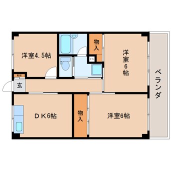 間取図 東海道本線/静岡駅 徒歩12分 4階 築46年