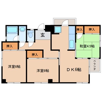 間取図 東海道本線/静岡駅 徒歩19分 3階 築37年