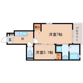 間取図 東海道新幹線（東海）/静岡駅 バス30分草薙陸上競技場南下車:停歩6分 1階 築7年