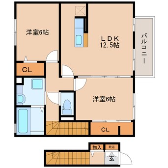 間取図 東海道本線/藤枝駅 バス8分勝草橋下車:停歩4分 2階 築8年