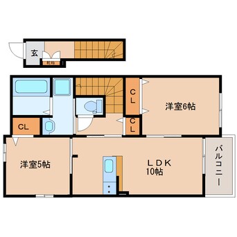 間取図 東海道本線/焼津駅 バス12分北川原公会堂下車:停歩6分 2階 築7年