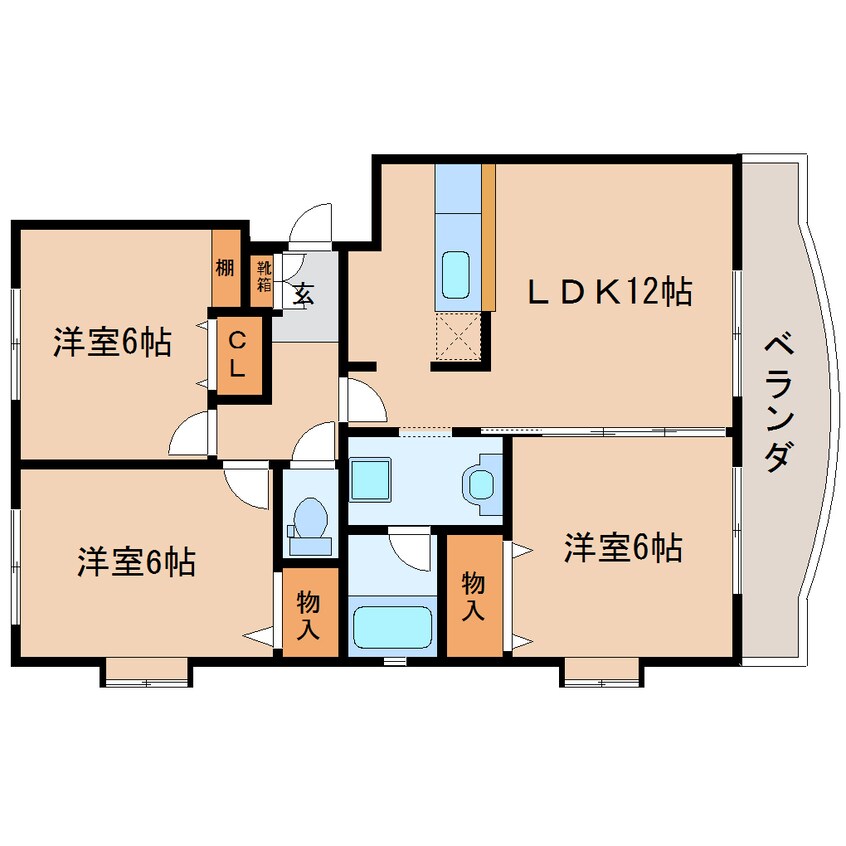 間取図 東海道本線/東静岡駅 徒歩18分 1階 築20年